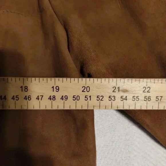 VINTAGE 1960 Suede Coat Mink Collar - Satin Lined size 12 - Picture 14 of 14